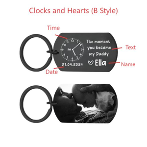 The Moment You Became My Daddy, Personalised Photo Keyring With New Born Baby Photo Gift, Gift for New Daddy,1st Father's Day Gift