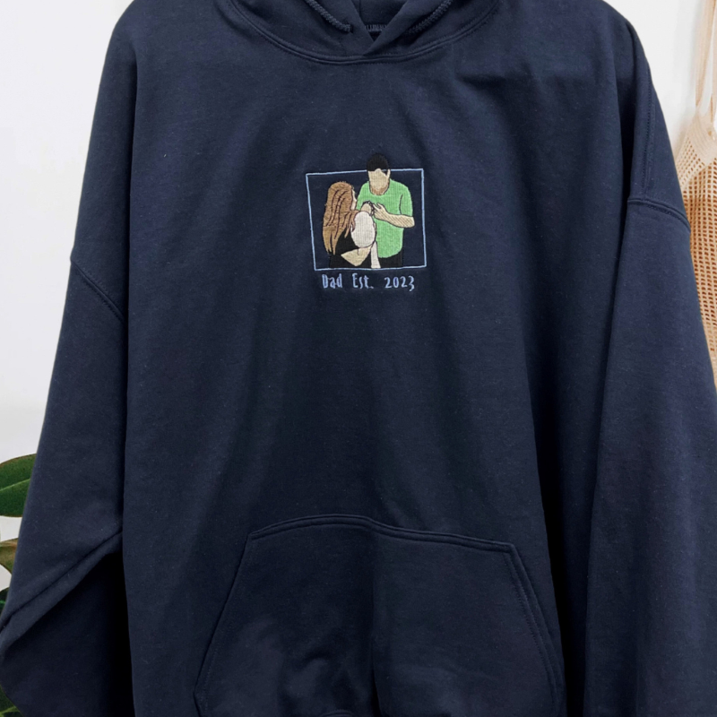 Personalized embroidered custom dad photo shirt