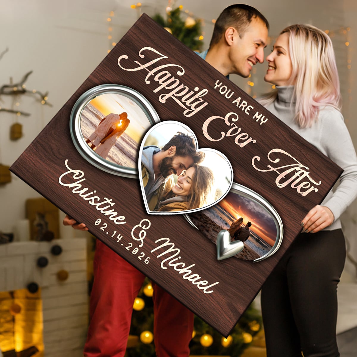 You Are My Happily Ever After Personalized Couple Photo Canvas