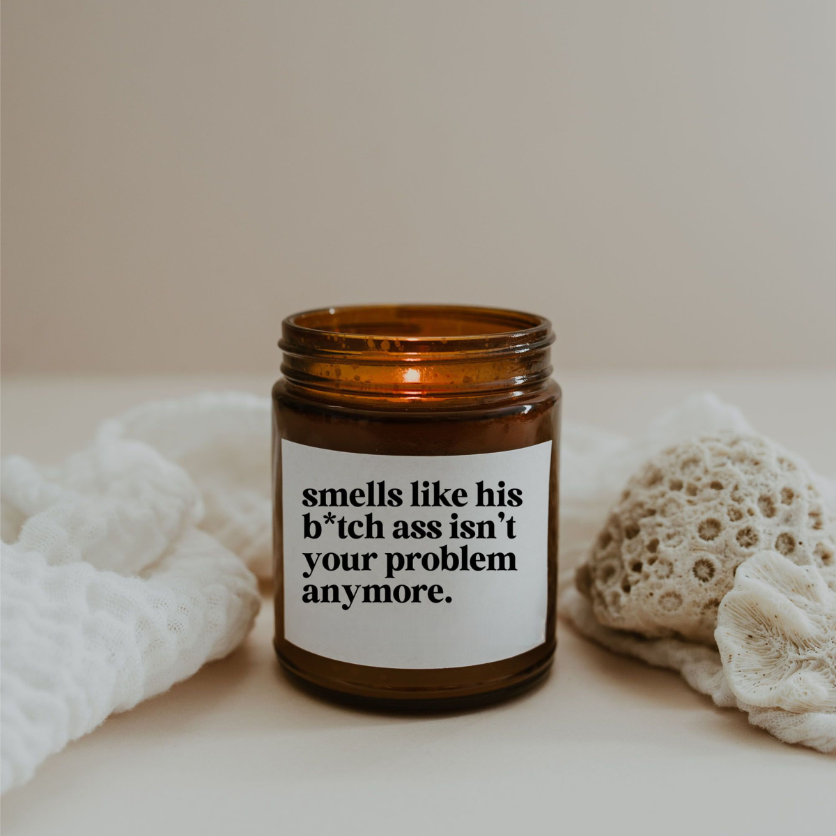 Breakup Gift, Divorce Gift, Breakup Candle, Divorce Candle, Divorce Party Gift, Smells Like His Bitch Ass Isn't Your Problem Anymore Candle