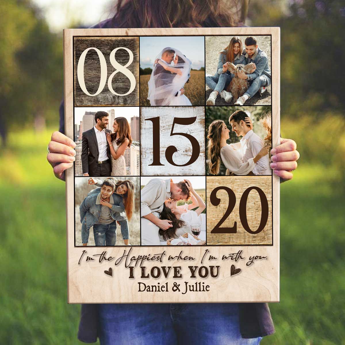 1 Year Anniversary Gift, Personalized 1st Anniversary Photo Collage Canvas, One Year Anniversary Gifts for Him