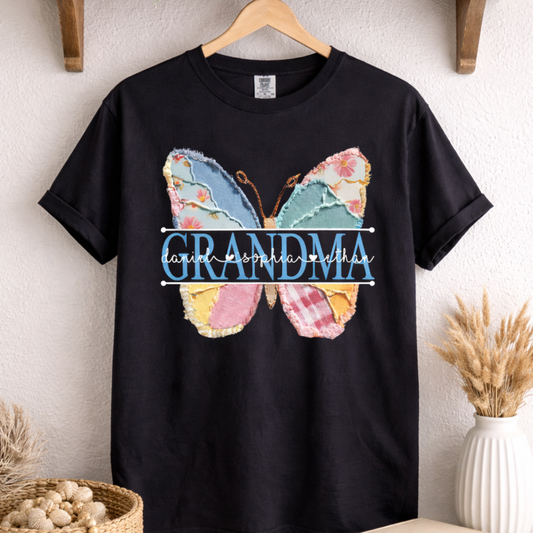 Custom Grandma Floral Butterfly - Personalized Apparel - Gift For Mom, Grandma, Mother's Day Gift