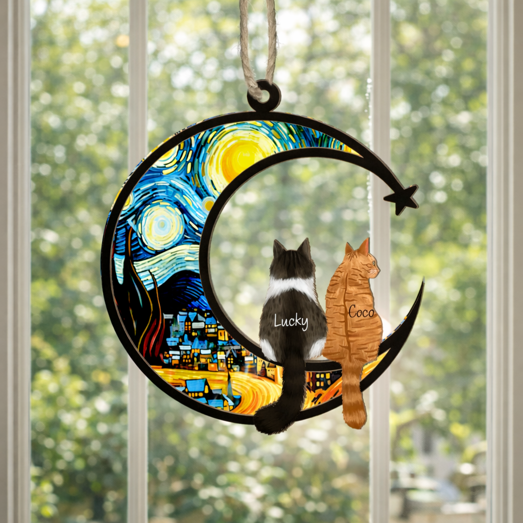 Memorial Cat Sympathy Gift For Cat Lovers, Personalized Suncatcher, Cat Loss Gift, Cat Remembrance Gift
