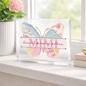 Mimi Butterfly Artwork - Personalized Acrylic Table Sign - Gift For Mom, Grandma, Mother's Day Gift