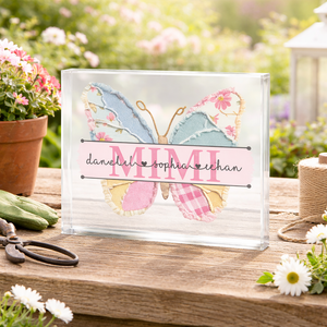 Mimi Butterfly Artwork - Personalized Acrylic Table Sign - Gift For Mom, Grandma, Mother's Day Gift