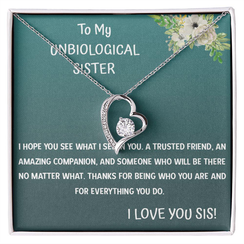 To My Unbiological Sister I hope You See What I See In You Necklace With Message Card, Birthday Gift, Meaningful Gift For Sister, Love From Sis. 1001.jpg