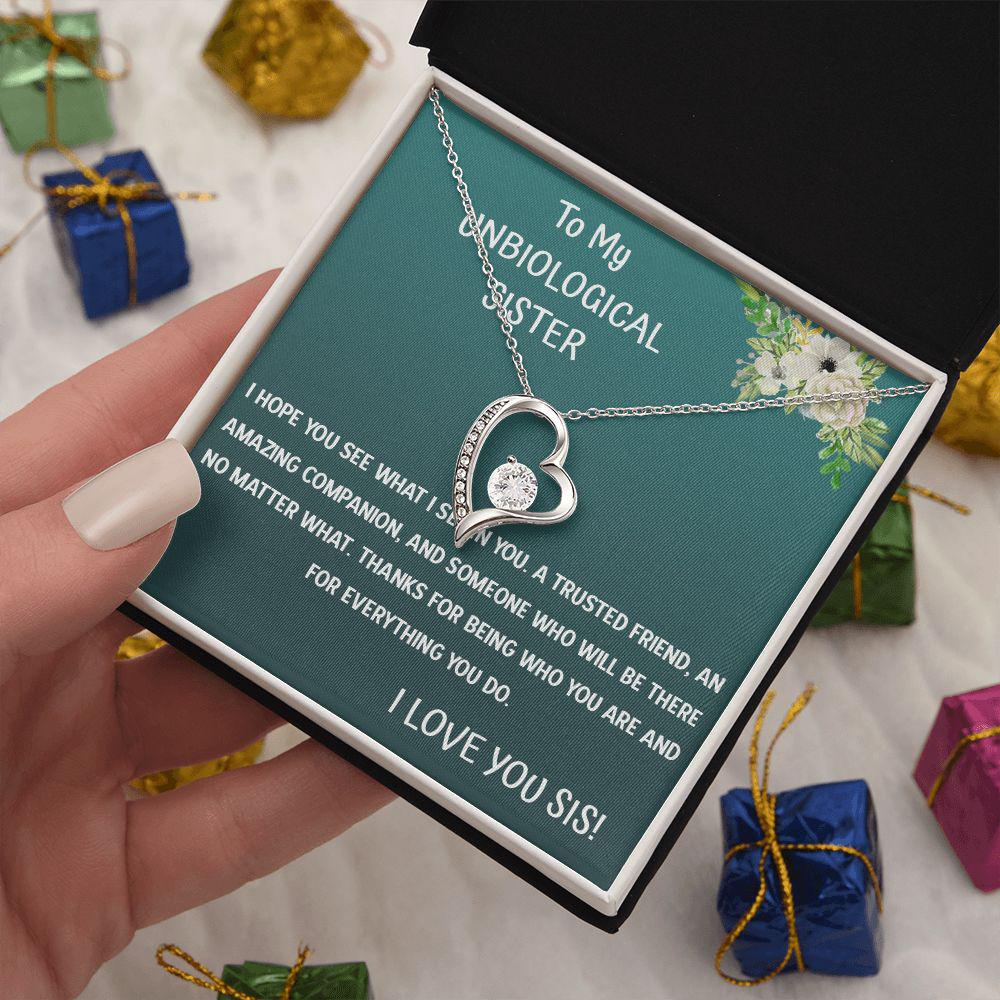 To My Unbiological Sister I hope You See What I See In You Necklace With Message Card, Birthday Gift, Meaningful Gift For Sister, Love From Sis. 1002.jpg