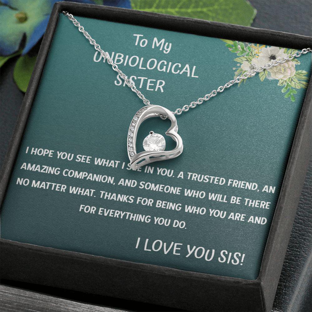 To My Unbiological Sister I hope You See What I See In You Necklace With Message Card, Birthday Gift, Meaningful Gift For Sister, Love From Sis. 1003.jpg