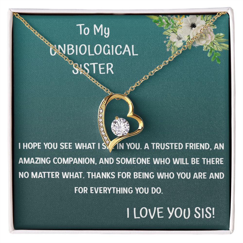 To My Unbiological Sister I hope You See What I See In You Necklace With Message Card, Birthday Gift, Meaningful Gift For Sister, Love From Sis. 1004.jpg