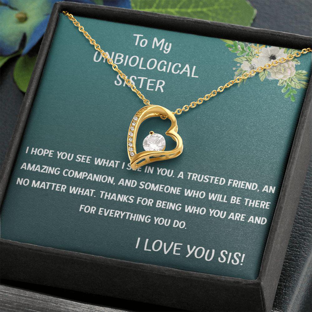 To My Unbiological Sister I hope You See What I See In You Necklace With Message Card, Birthday Gift, Meaningful Gift For Sister, Love From Sis. 1006.jpg
