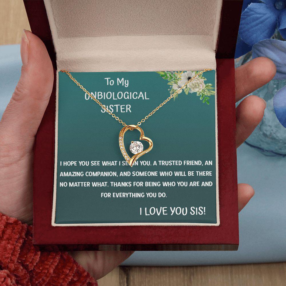 To My Unbiological Sister I hope You See What I See In You Necklace With Message Card, Birthday Gift, Meaningful Gift For Sister, Love From Sis. 1009.jpg