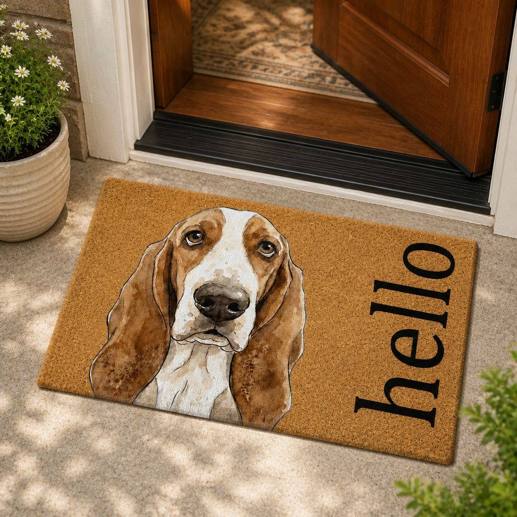 Hello Basset Hound Welcome Doormat - Doormat 100b1854-707d-4dbc-9a95-1c5df6ec4a07.png