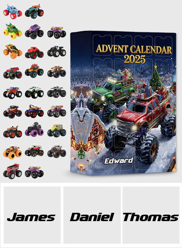 Monster Crusher - Personalized Kid Advent Calendar With Ornaments 24 Days Christmas Blind Box For Kids