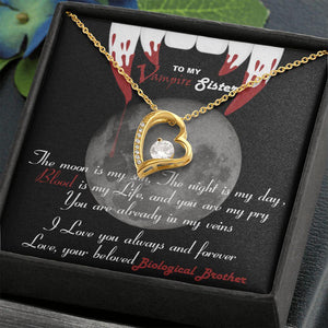 To My Sister I Love You Forever Necklace With Message Card, Gift For Sister, Meaningful Gift, Love From Brother.. 1015.jpg