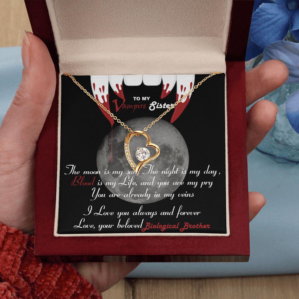 To My Sister I Love You Forever Necklace With Message Card, Gift For Sister, Meaningful Gift, Love From Brother.. 1017.jpg