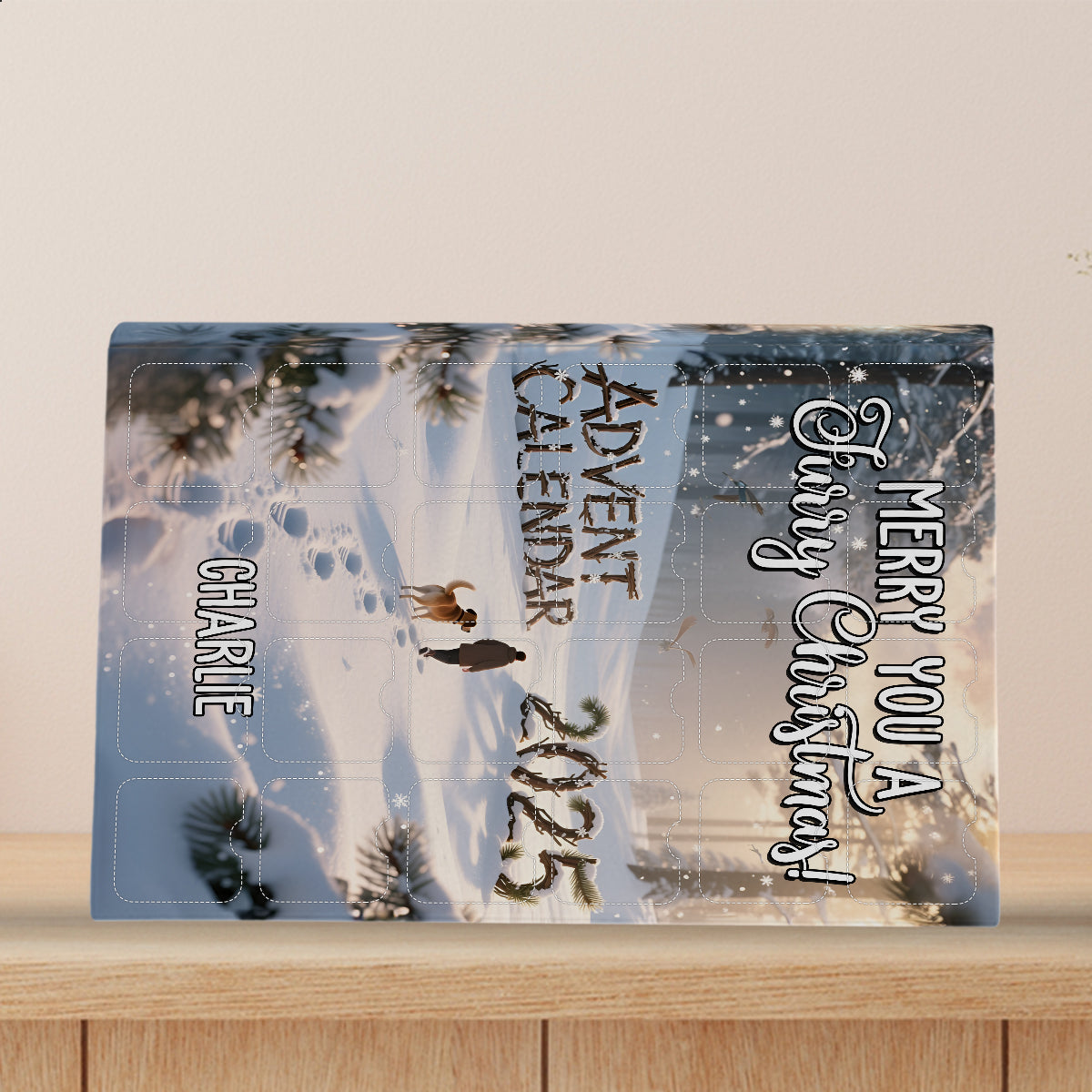 Merry Furry Christmas - Personalized Dog Advent Calendar With Ornaments Making 24 Art Acrylic Ornament With Your Photo