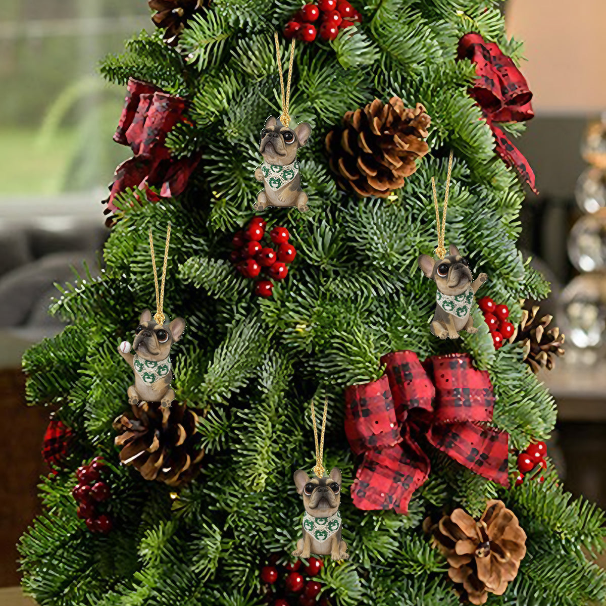 Merry Furry Christmas - Personalized Dog Advent Calendar With Ornaments Making 24 Art Acrylic Ornament With Your Photo