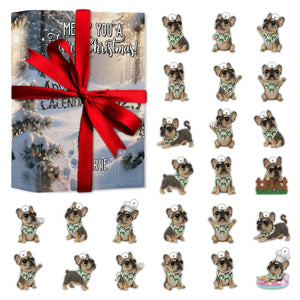 Merry Furry Christmas - Personalized Dog Advent Calendar With Ornaments Making 24 Art Acrylic Ornament With Your Photo