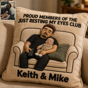 Proud Member of Resting Eyes Club - Funny Personalized Pillow Gift For Dad, Husband, Grandpa, Father's Day Gift