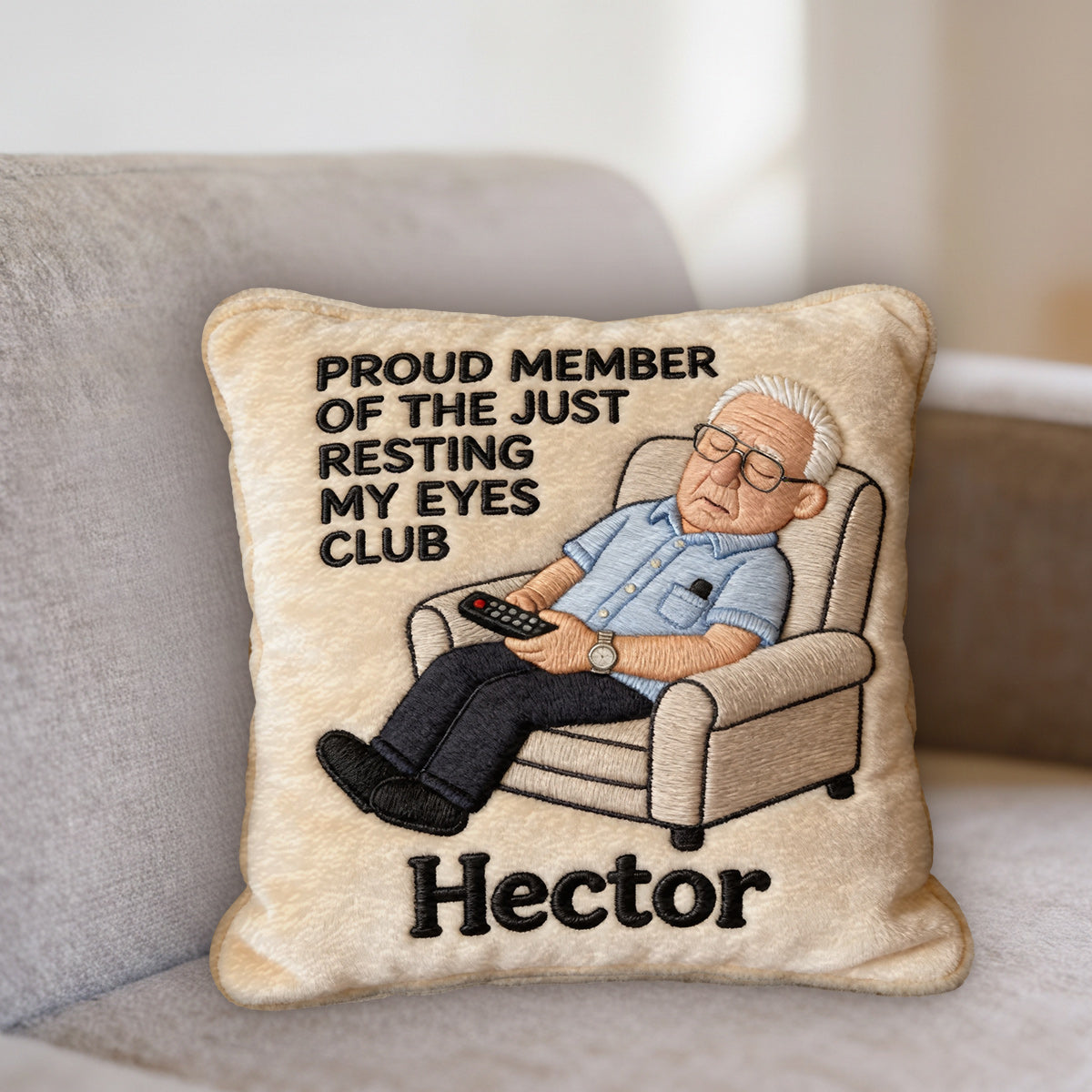 Proud Member of Resting Eyes Club - Funny Personalized Pillow Gift For Dad, Husband, Grandpa, Father's Day Gift