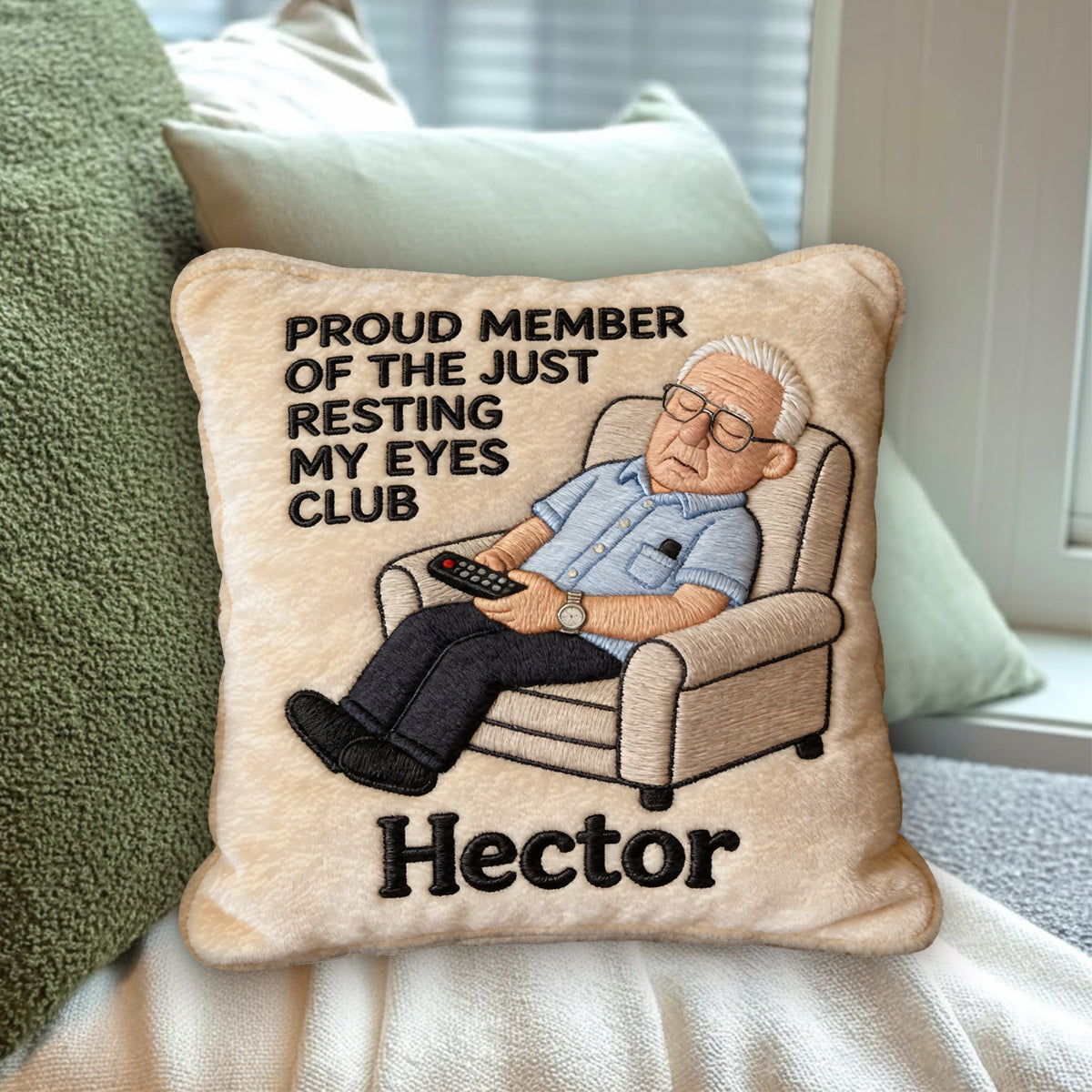 Proud Member of Resting Eyes Club - Funny Personalized Pillow Gift For Dad, Husband, Grandpa, Father's Day Gift