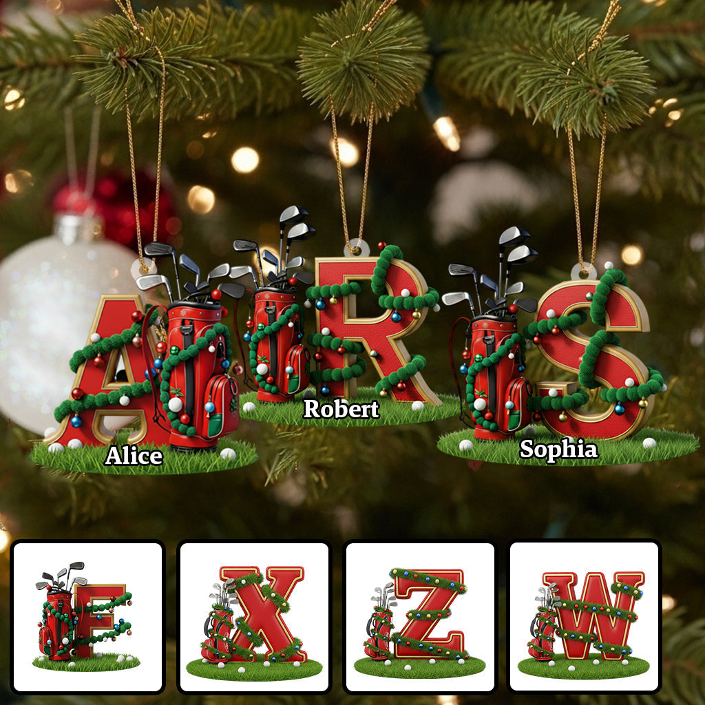 Initial Christmas Gift, Decoration For Golf Lovers - Personalized Golf Ornament