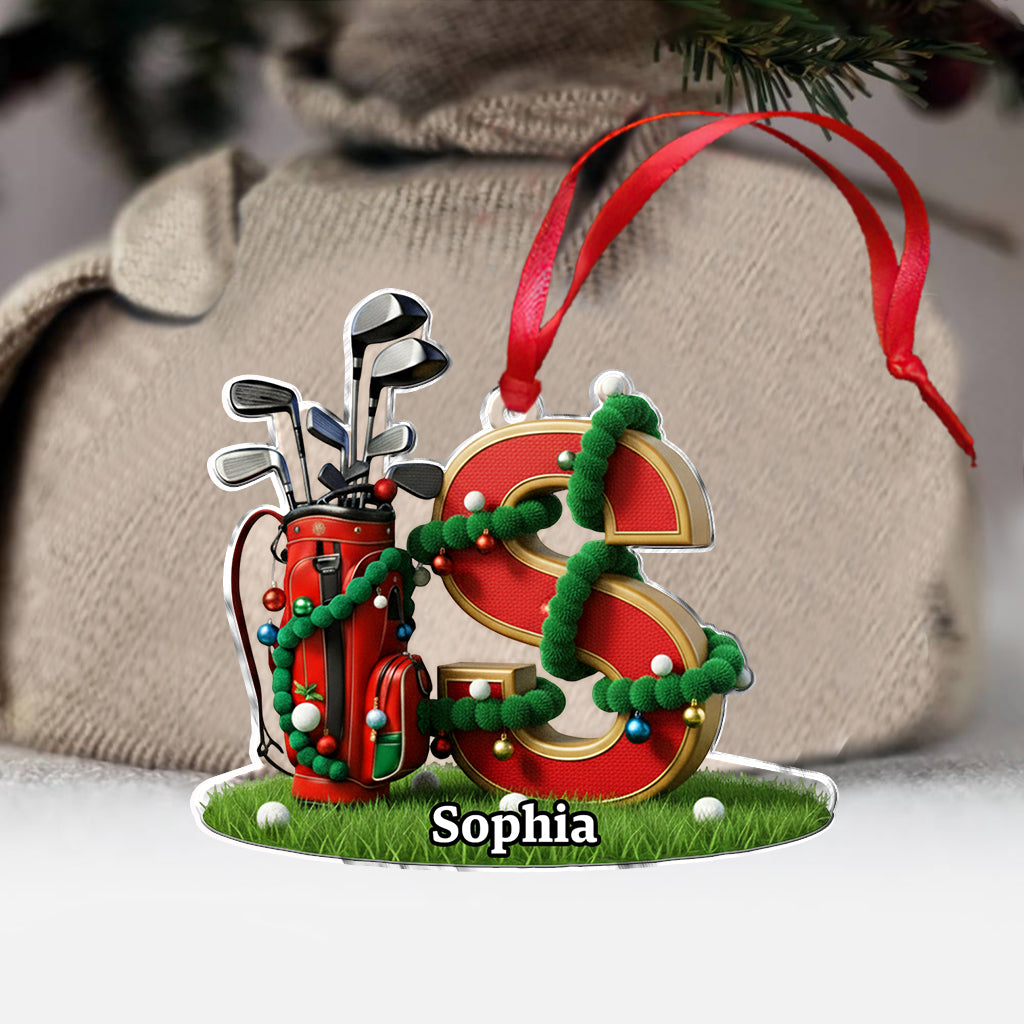 Initial Christmas Gift, Decoration For Golf Lovers - Personalized Golf Ornament