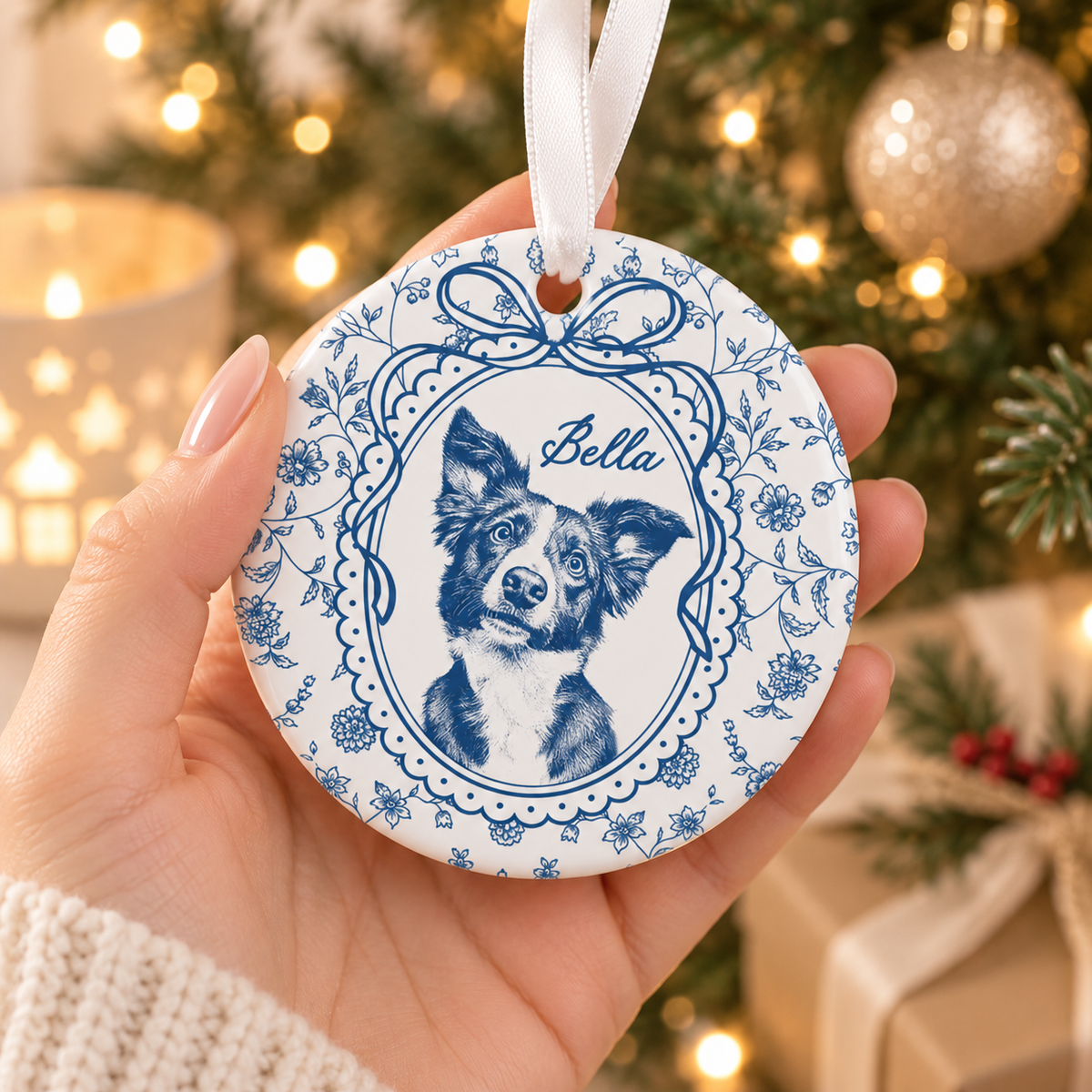 Custom Pet Portrait Ornament: Floral Dog Photo Christmas Ornament 2026, Pet Photo Christmas Decor, Dog Mom Gift, Dog Memorial Gift 103e4f18-b460-4750-9a9c-3aaf6fcd21ad-8052378d-ea3a-44d9-a989-4097362b0d25.png
