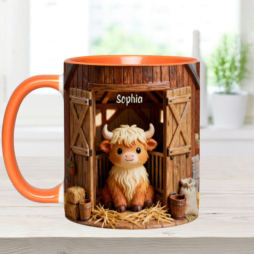 Cute Cow - Personalized Highland Cow Accent Mug