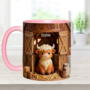 Cute Cow - Personalized Highland Cow Accent Mug
