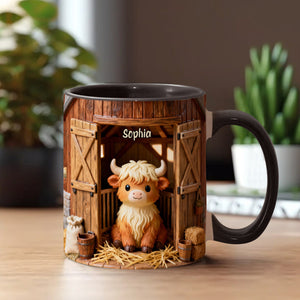 Cute Cow - Personalized Highland Cow Accent Mug