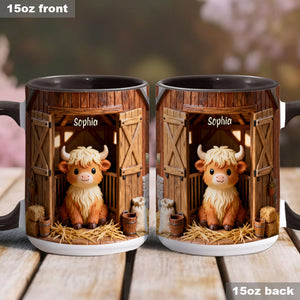 Cute Cow - Personalized Highland Cow Accent Mug