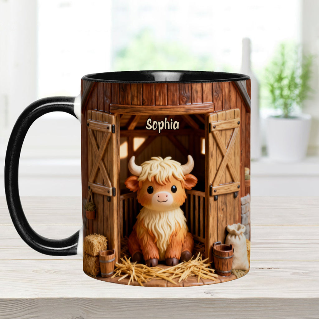 Cute Cow - Personalized Highland Cow Accent Mug