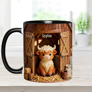 Cute Cow - Personalized Highland Cow Accent Mug