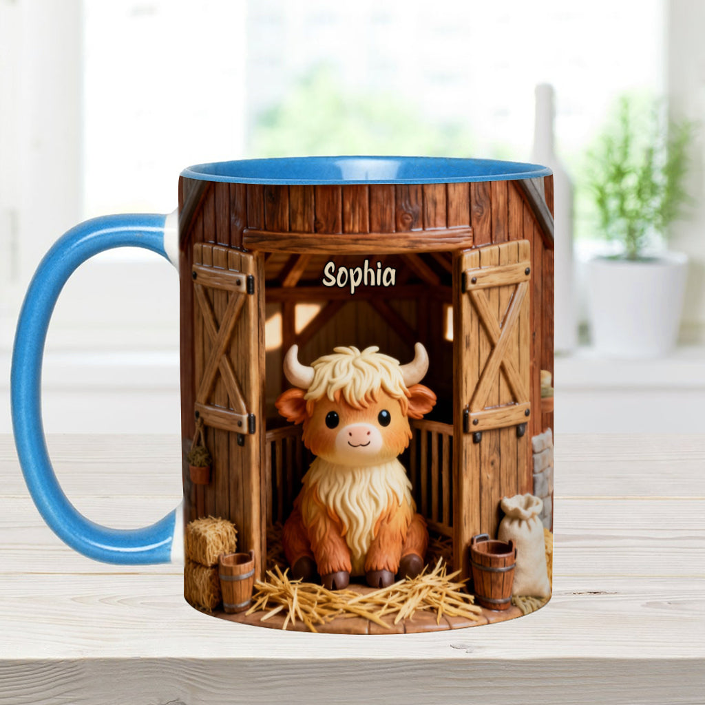Cute Cow - Personalized Highland Cow Accent Mug