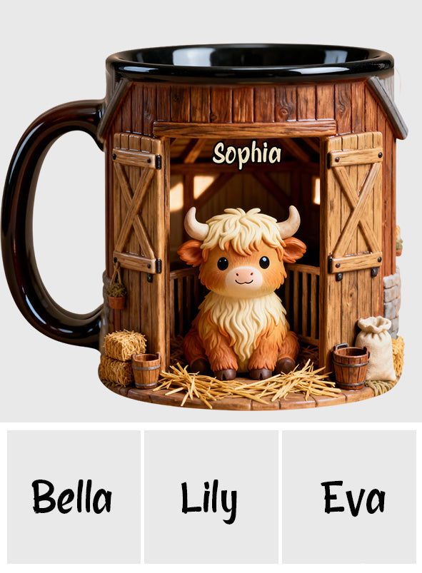 Cute Cow - Personalized Highland Cow Accent Mug