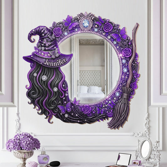 Beautiful Witch - Personalized Witch Wall Hanging Mirror Halloween Gift Housewarming Gift