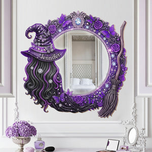 Beautiful Witch - Personalized Witch Wall Hanging Mirror Halloween Gift Housewarming Gift