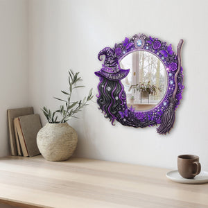 Beautiful Witch - Personalized Witch Wall Hanging Mirror Halloween Gift Housewarming Gift