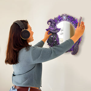 Beautiful Witch - Personalized Witch Wall Hanging Mirror Halloween Gift Housewarming Gift