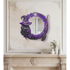 Beautiful Witch - Personalized Witch Wall Hanging Mirror Halloween Gift Housewarming Gift