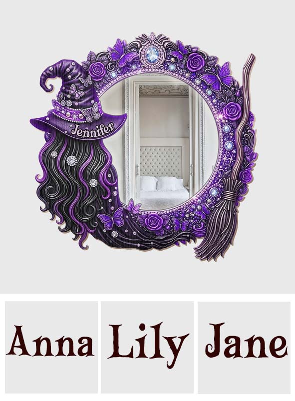 Beautiful Witch - Personalized Witch Wall Hanging Mirror Halloween Gift Housewarming Gift