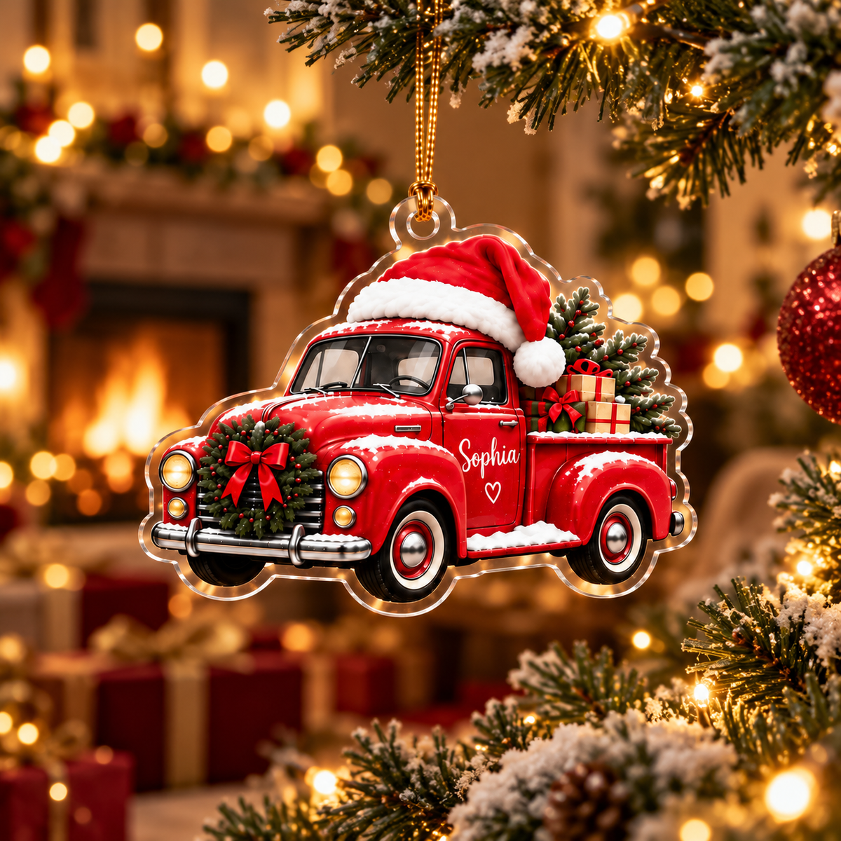 Pickup Truck Christmas Ornament, Acrylic Truck Ornament for Truck Lover, Christmas Gift for Dad Husband Boyfriend, Holiday Car Decor 1055d91c-ed90-4137-b8cc-93a48a4fcb72-banner-1.png