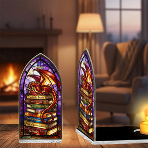 Fantasy Dragon - Personalized Book Candle Holder Sign