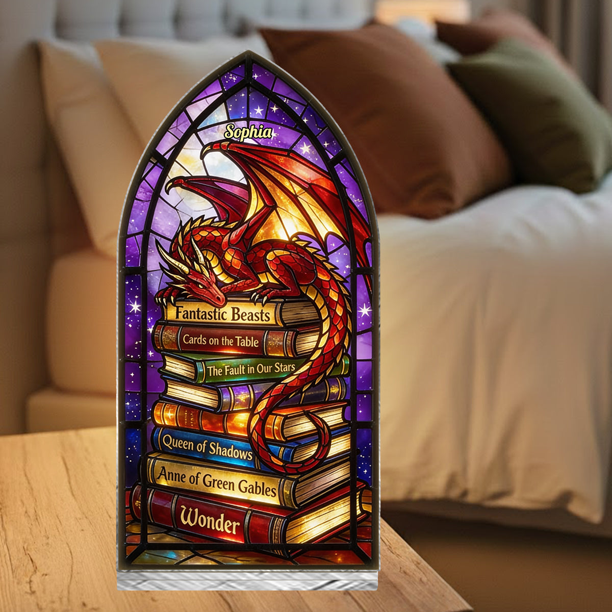 Fantasy Dragon - Personalized Book Candle Holder Sign