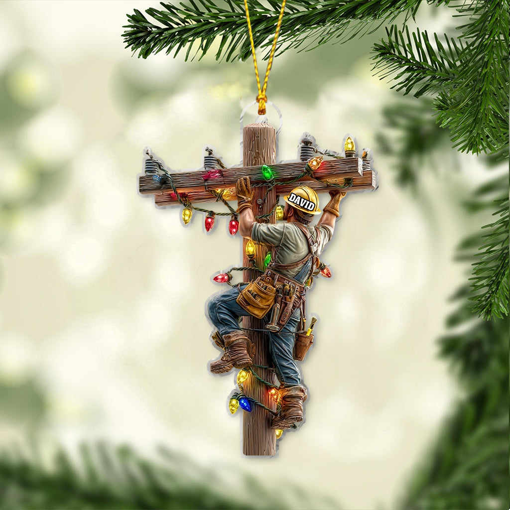 Keeping the Lights On - Personalized Lineman Ornament Christmas Ornament Christmas Tree Hanging Decorations