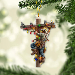 Keeping the Lights On - Personalized Lineman Ornament Christmas Ornament Christmas Tree Hanging Decorations