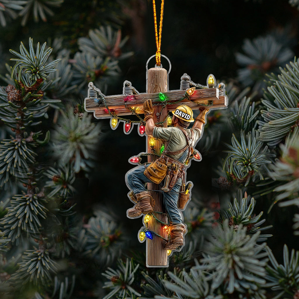 Keeping the Lights On - Personalized Lineman Ornament Christmas Ornament Christmas Tree Hanging Decorations