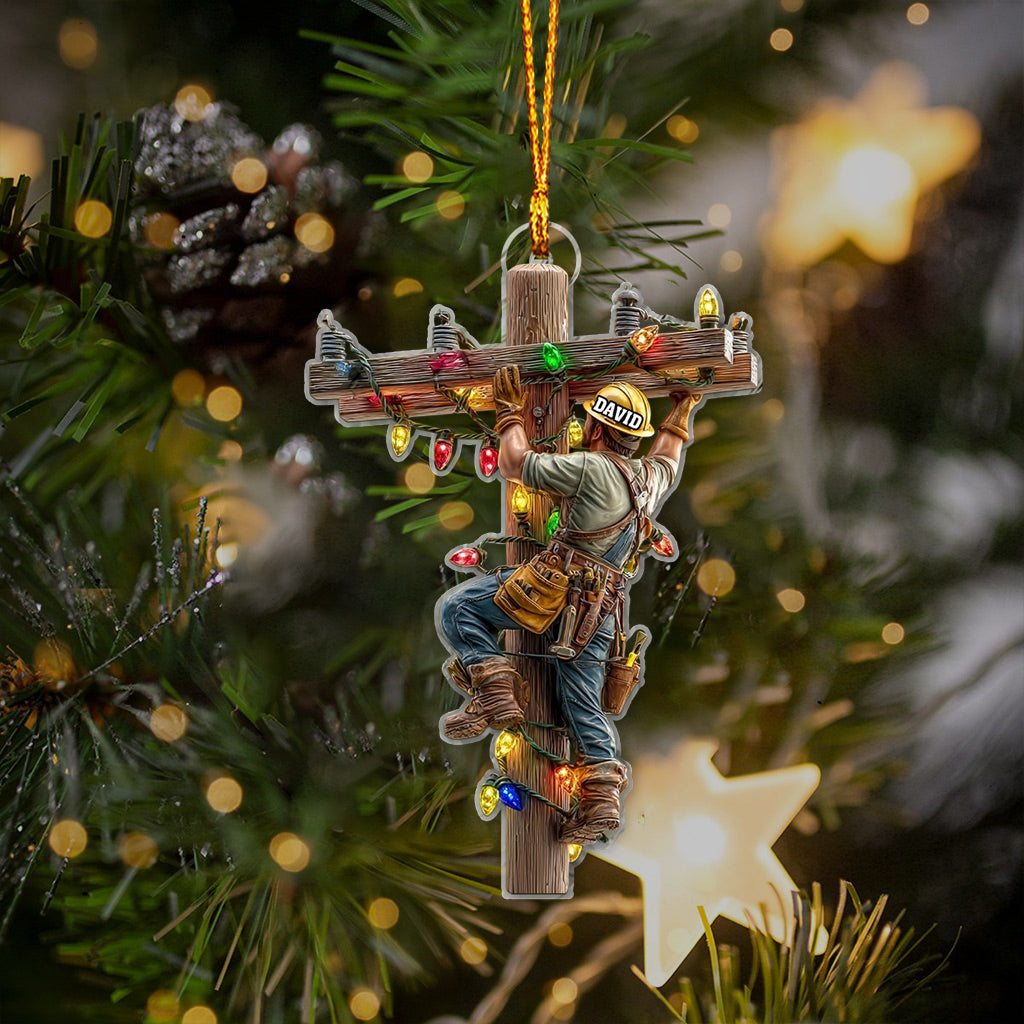 Keeping the Lights On - Personalized Lineman Ornament Christmas Ornament Christmas Tree Hanging Decorations