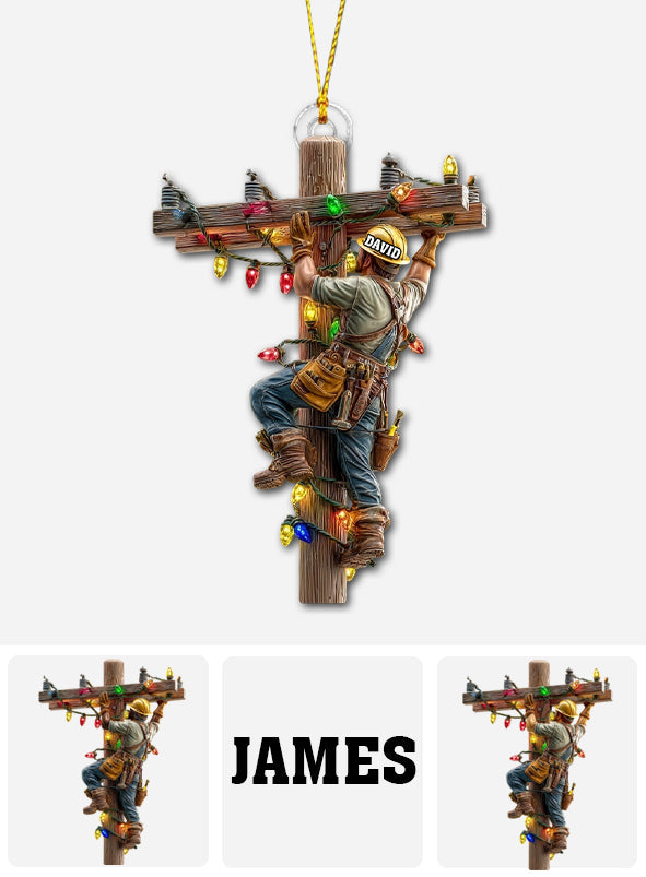 Keeping the Lights On - Personalized Lineman Ornament Christmas Ornament Christmas Tree Hanging Decorations